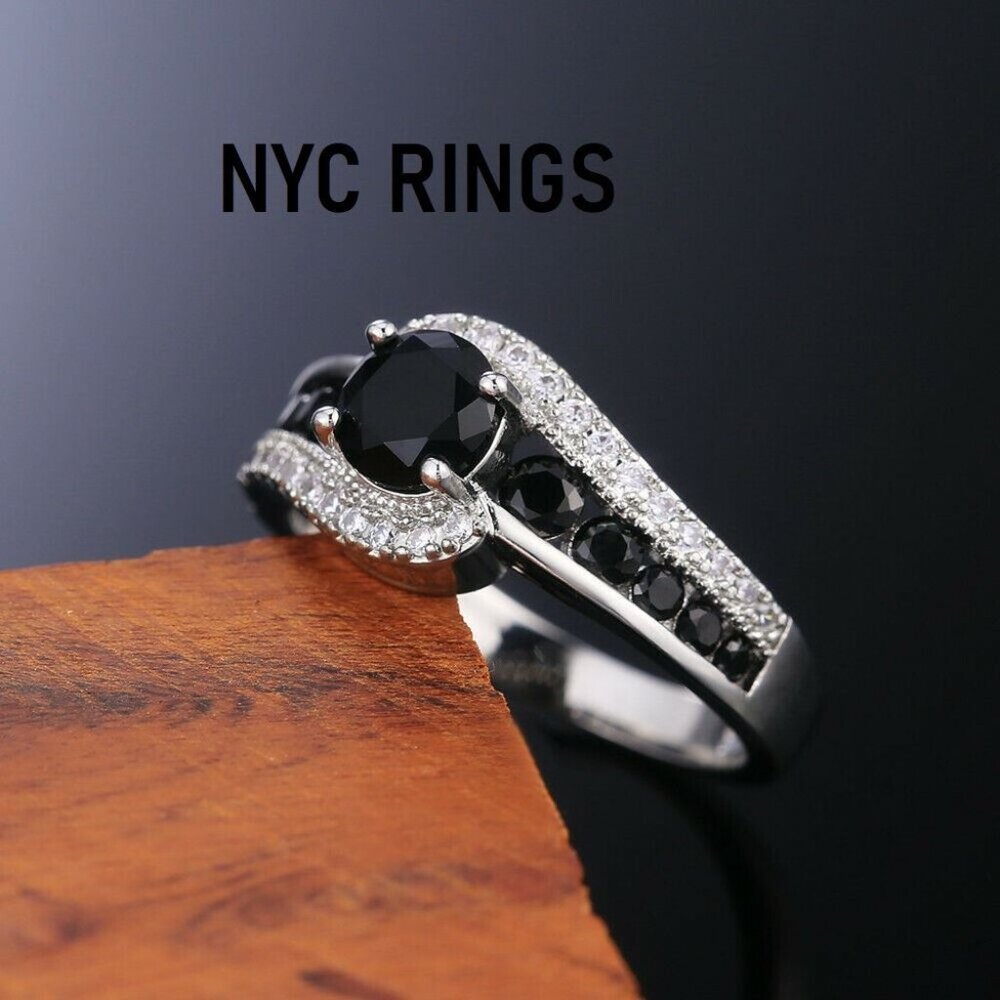 BLACK ONIX BRIDAL WEDDING ENGAGEEMENT RING